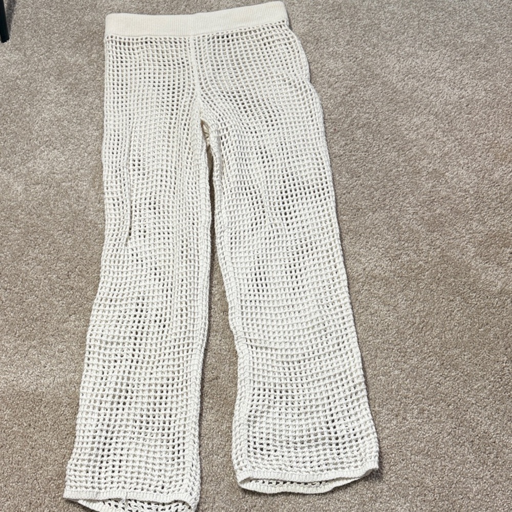 Abercrombie & Fitch Cream Crochet Swim Coverup Pants